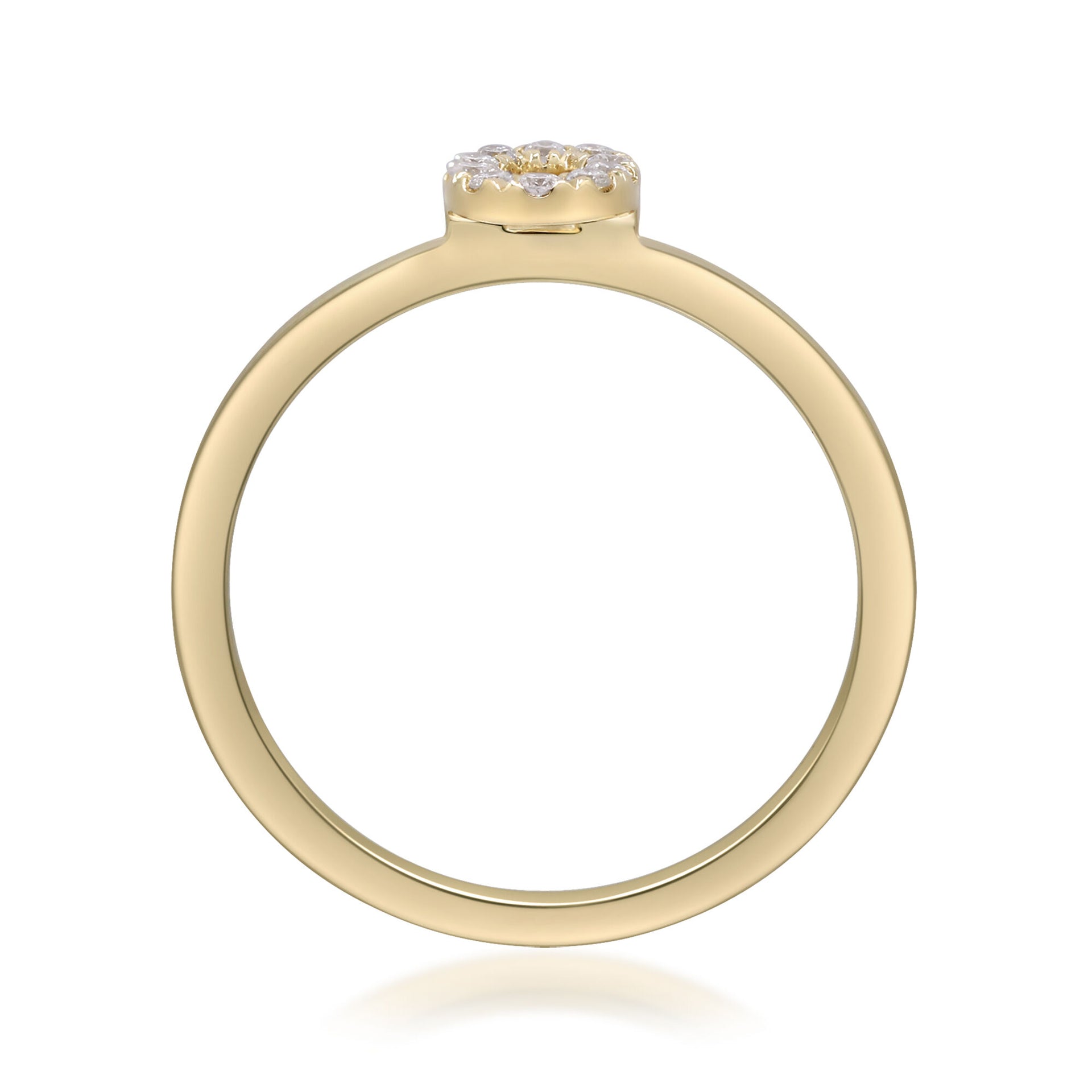 Diamond Accent "O" Initial Ring in 10K Yellow Gold
