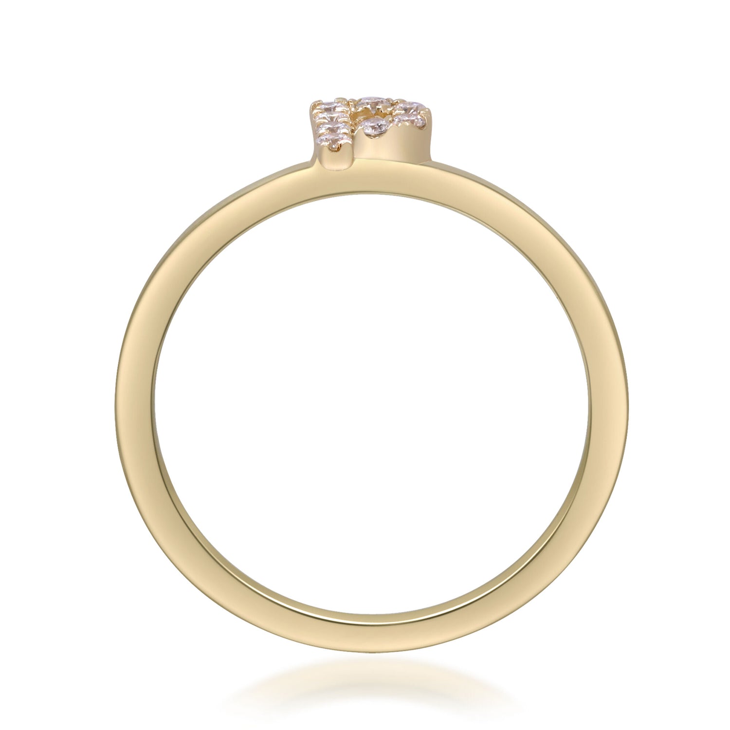Diamond Accent "P" Initial Ring in 10K Yellow Gold
