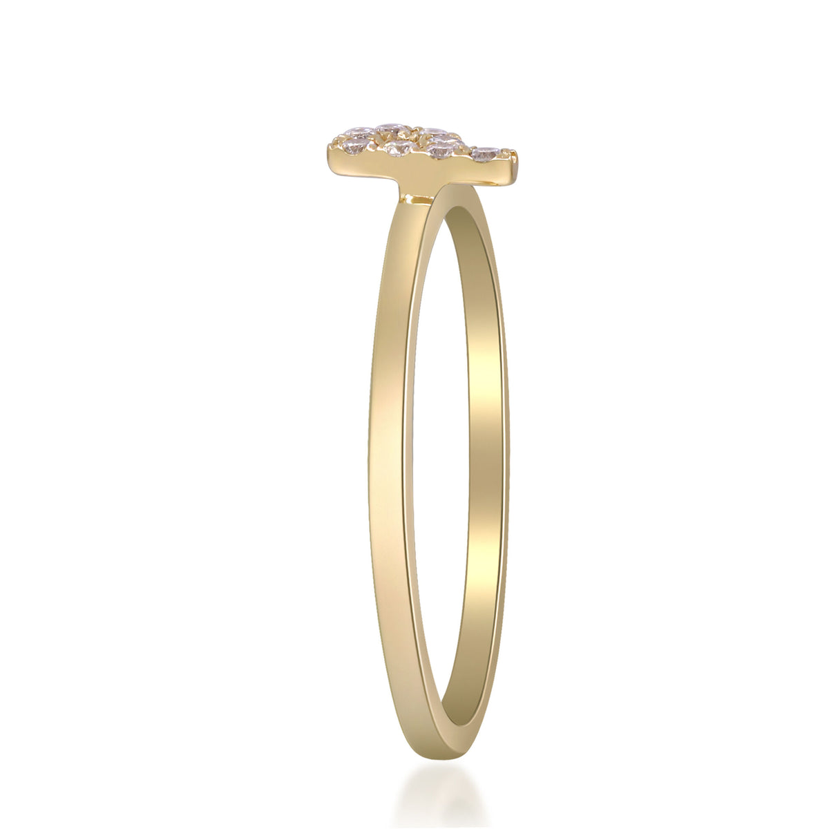 Diamond Accent "P" Initial Ring in 10K Yellow Gold