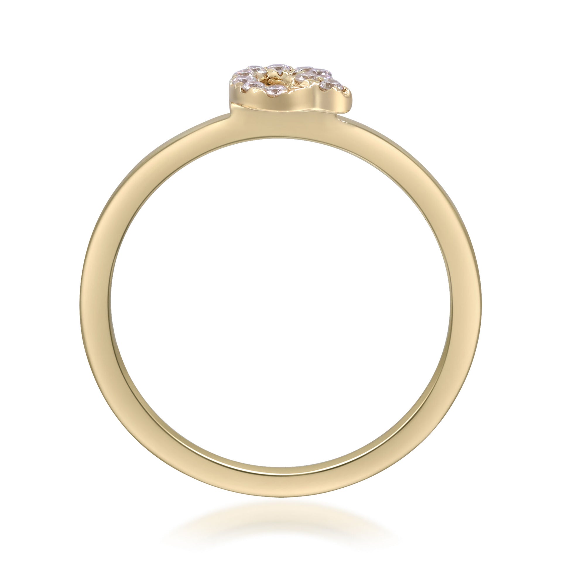 Diamond Accent "Q" Initial Ring in 10K Yellow Gold