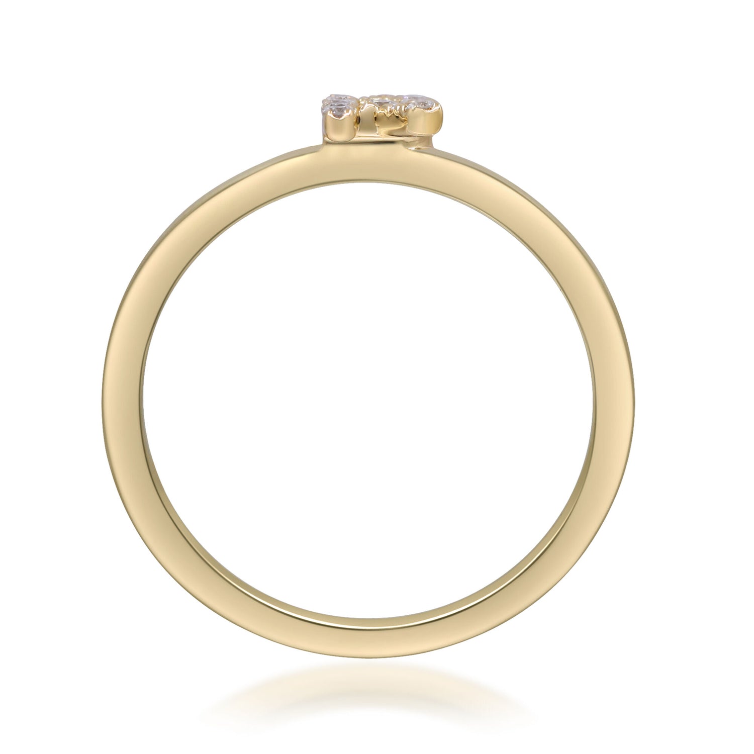Diamond Accent "R" Initial Ring in 10K Yellow Gold