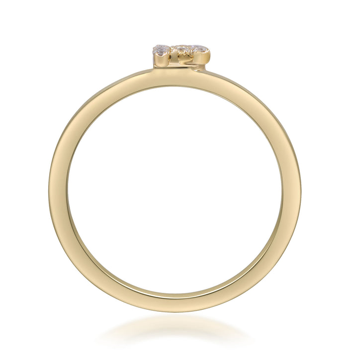 Diamond Accent "R" Initial Ring in 10K Yellow Gold