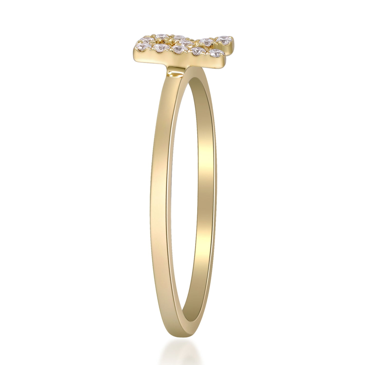 Diamond Accent "R" Initial Ring in 10K Yellow Gold