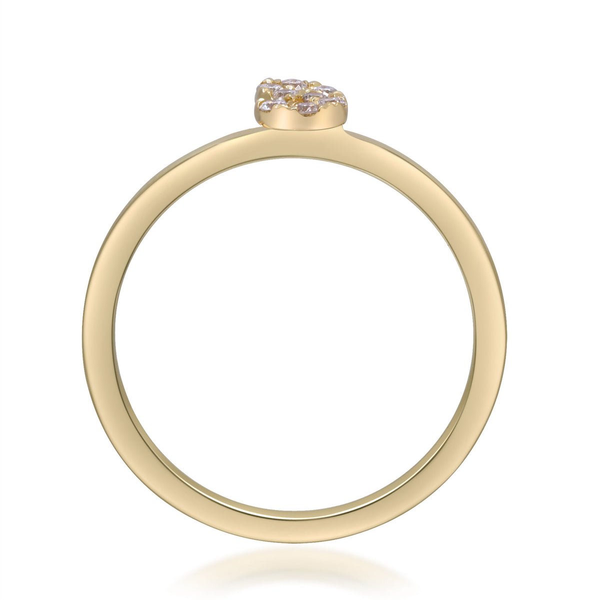 Diamond Accent "S" Initial Ring in 10K Yellow Gold