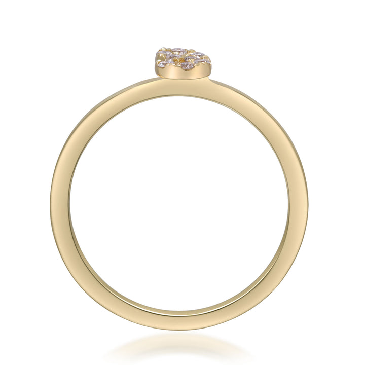 Diamond Accent "S" Initial Ring in 10K Yellow Gold