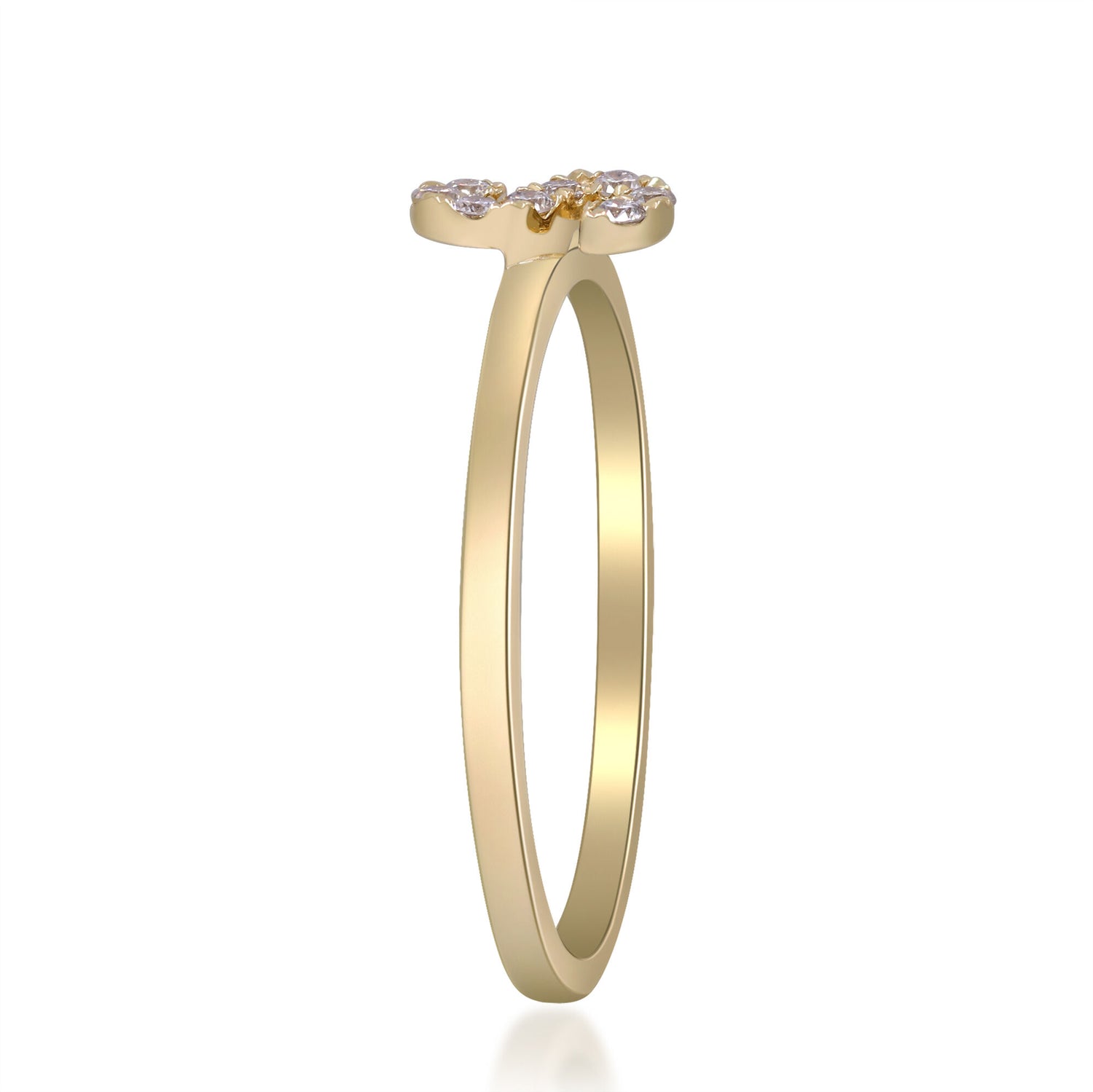 Diamond Accent "S" Initial Ring in 10K Yellow Gold