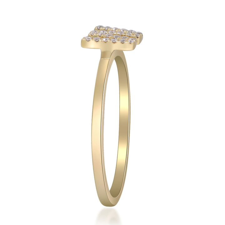 Diamond Accent "W" Initial Ring in 10K Yellow Gold