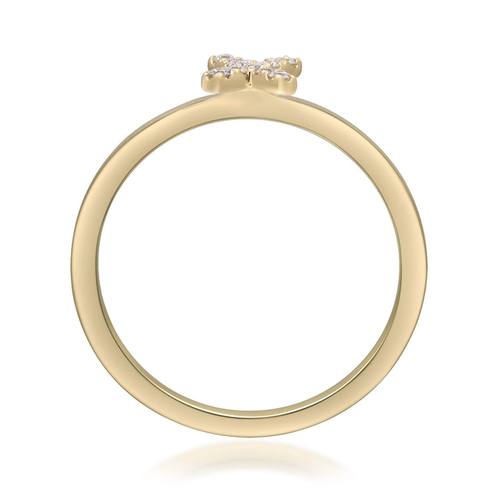Diamond Accent "X" Initial Ring in 10K Yellow Gold