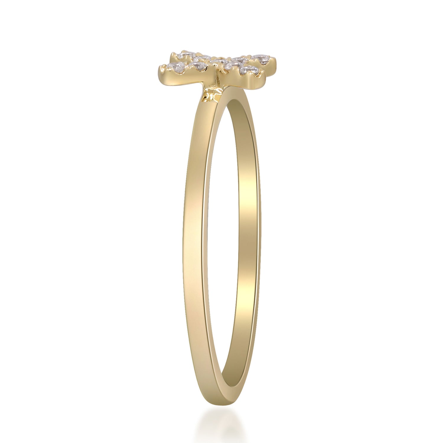 Diamond Accent "X" Initial Ring in 10K Yellow Gold