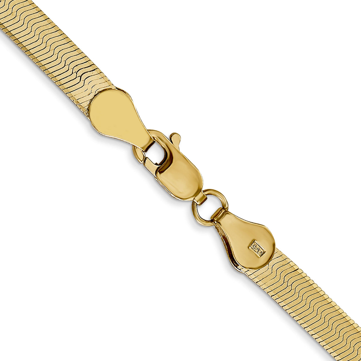 Herringbone Chain in 14K Yellow Gold, 4MM, 24”