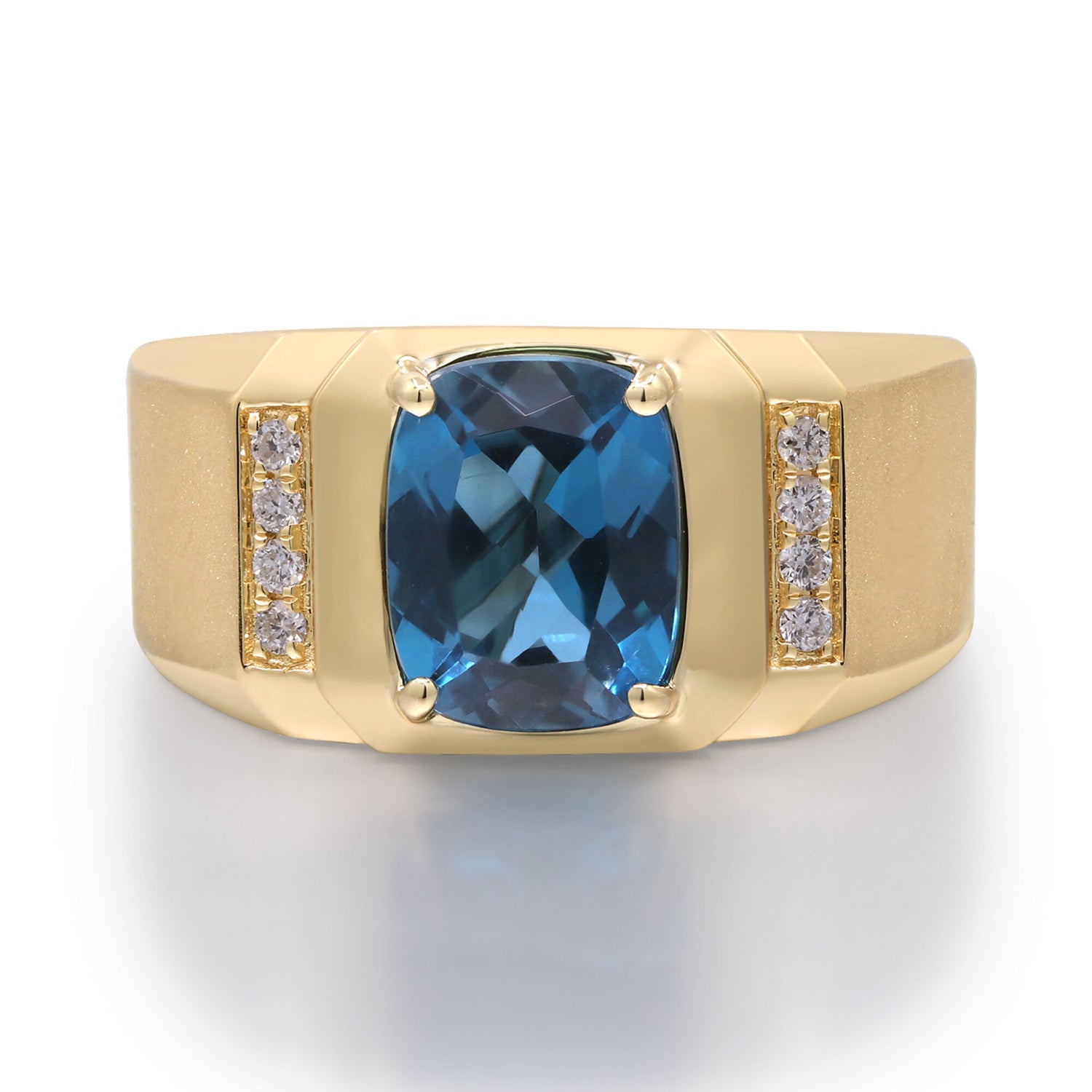 London Blue Topaz & Diamond Accent Ring in 14K Yellow Gold