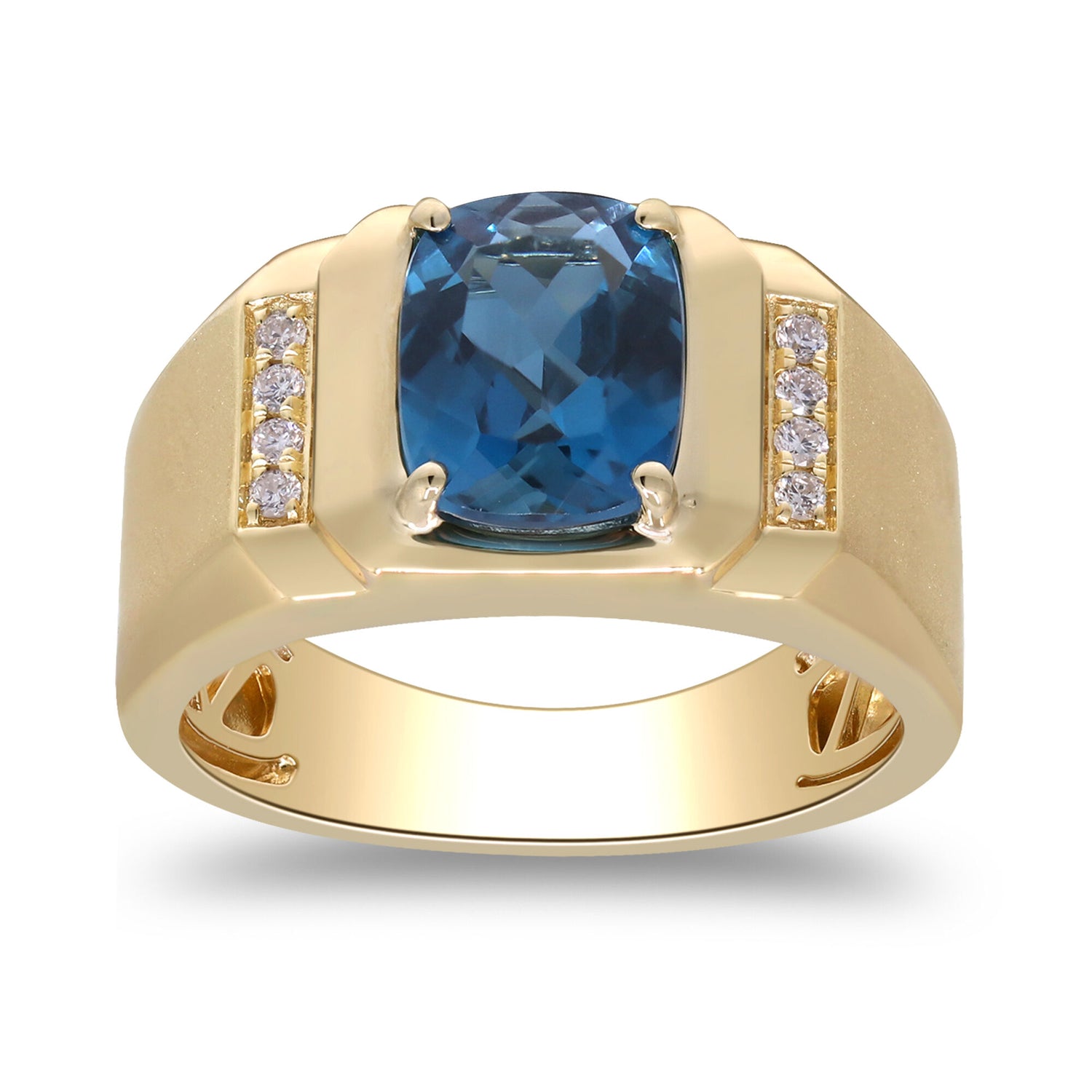 London Blue Topaz & Diamond Accent Ring in 14K Yellow Gold