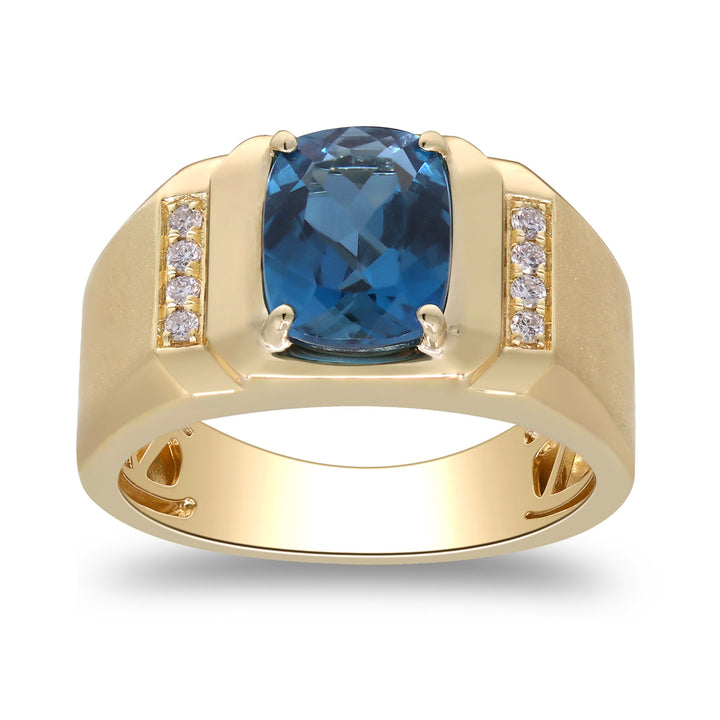 London Blue Topaz & Diamond Accent Ring in 14K Yellow Gold