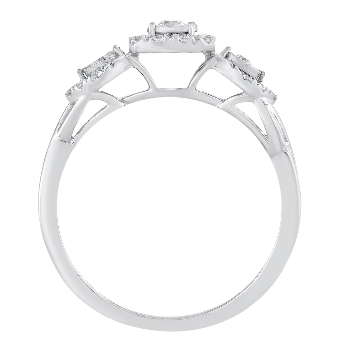 Three-Stone Diamond Engagement Ring in 10K White Gold (1/4 ct. tw.)