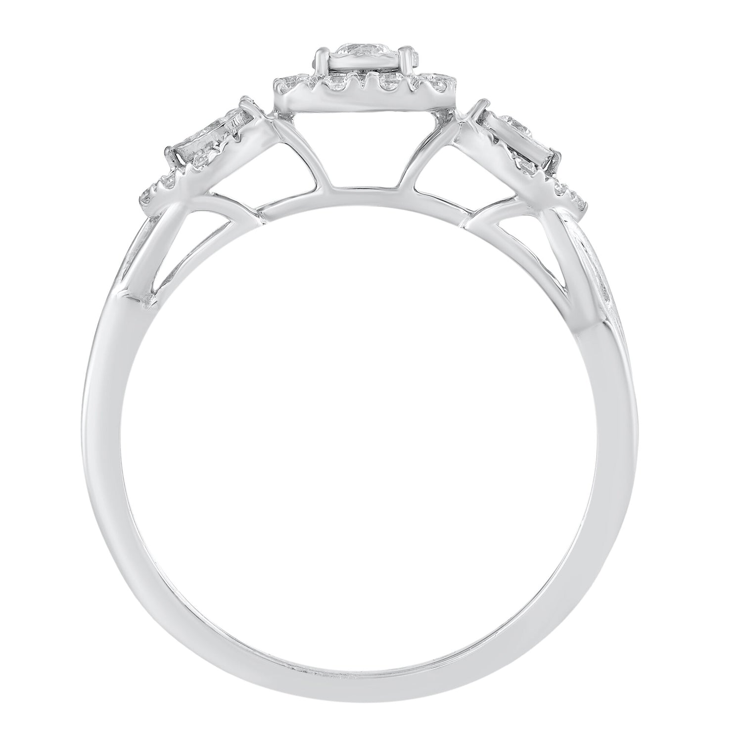Three-Stone Diamond Engagement Ring in 10K White Gold (1/4 ct. tw.)