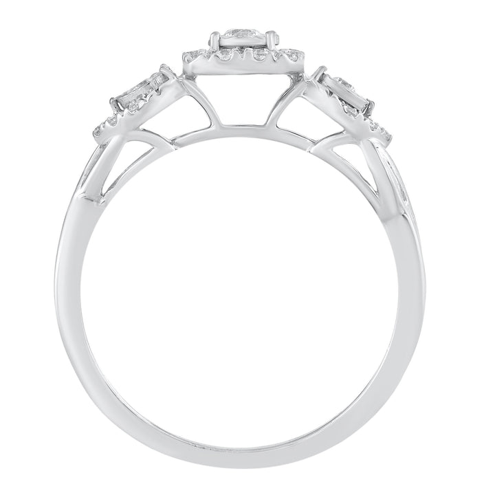Three-Stone Diamond Engagement Ring in 10K White Gold (1/4 ct. tw.)