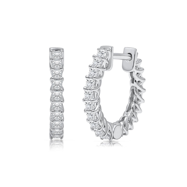 Diamond Hoop Earrings in 14K White Gold (1/2 ct. tw.)
