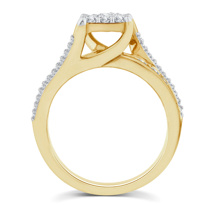 Composite Diamond Engagement Ring in 10K Yellow Gold (1 ct. tw.)