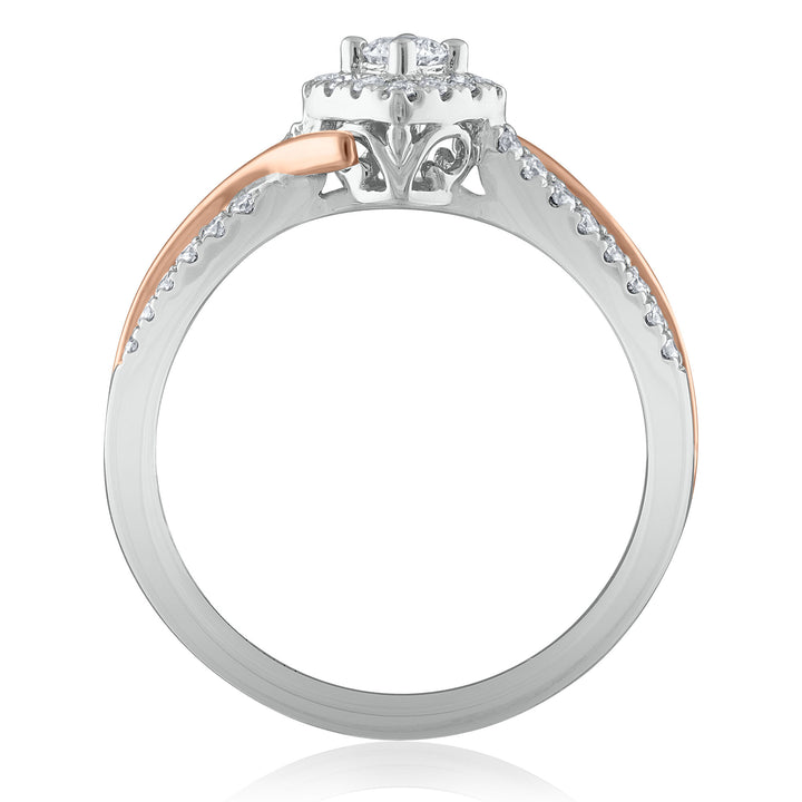 Diamond Promise Ring in 14K White Gold and 14K Rose Gold (1/3 ct. tw.)