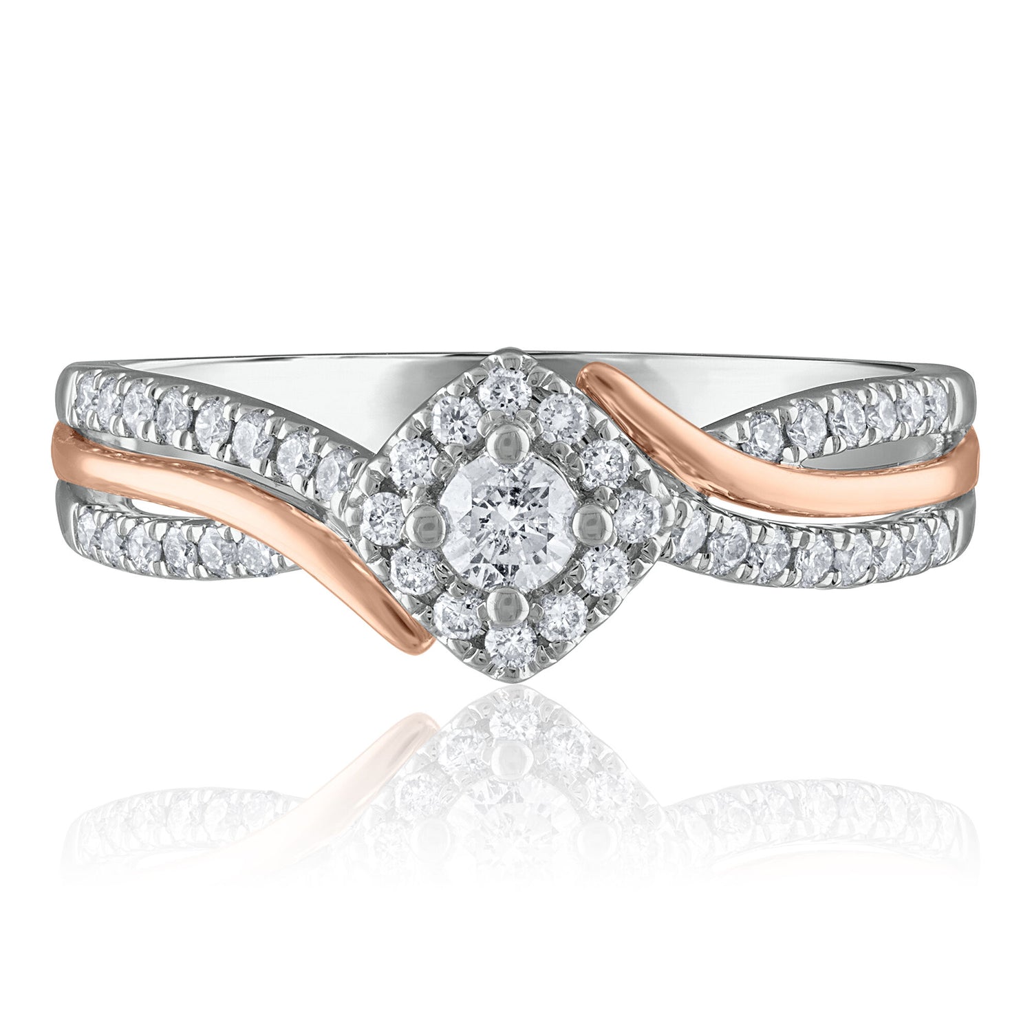 Diamond Promise Ring in 14K White Gold and 14K Rose Gold (1/3 ct. tw.)
