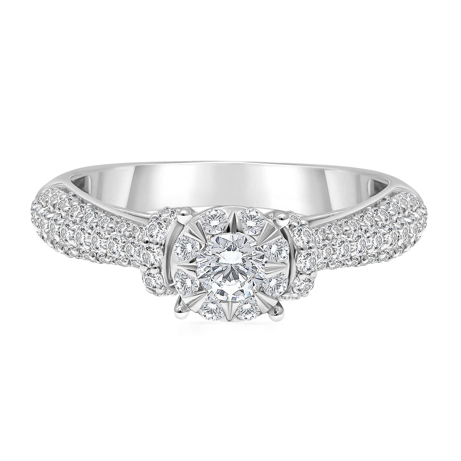 Diamond Engagement Ring in 10K White Gold (1 ct. tw.)