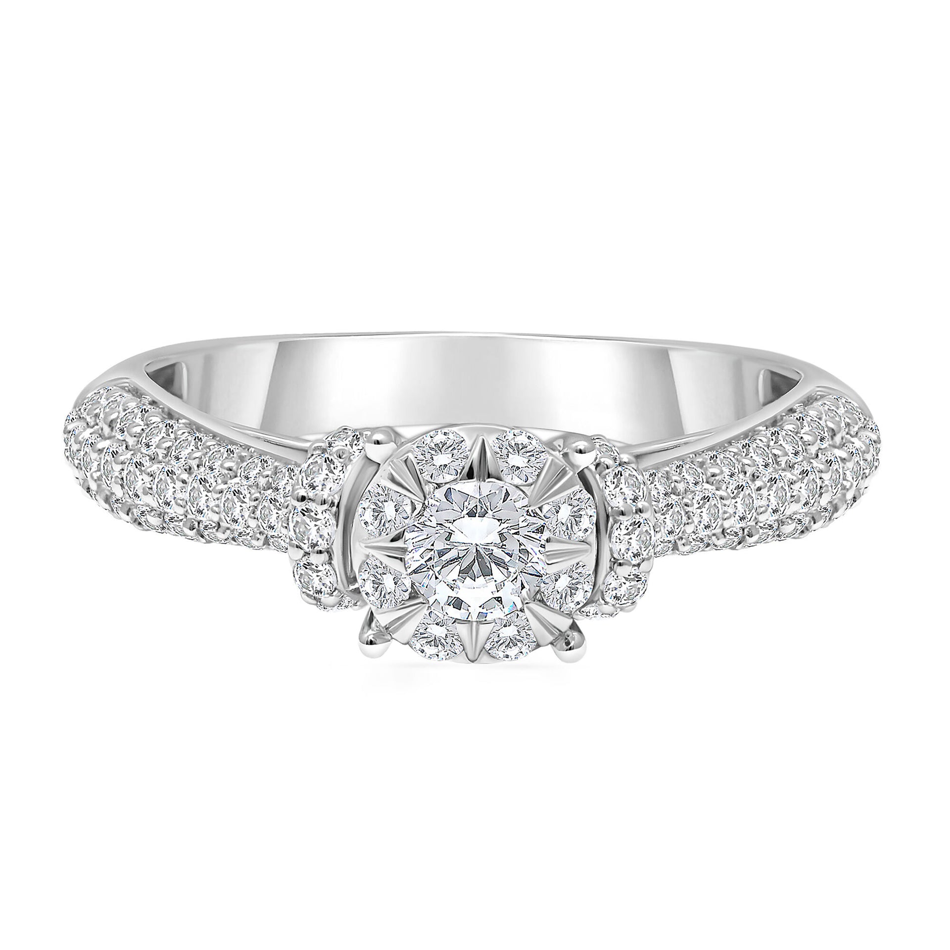 Diamond Engagement Ring in 10K White Gold (1 ct. tw.)