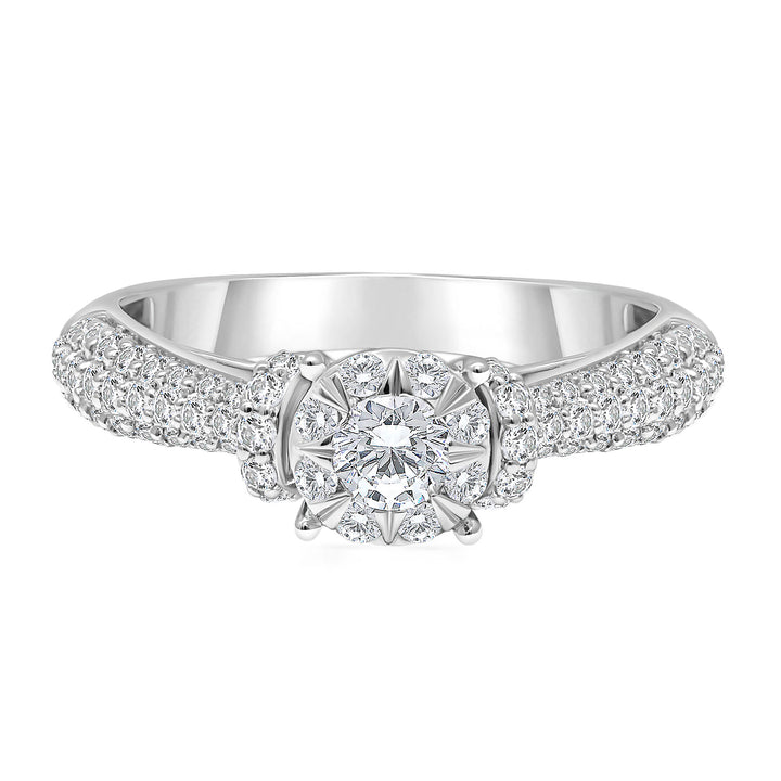 Diamond Engagement Ring in 10K White Gold (1 ct. tw.)