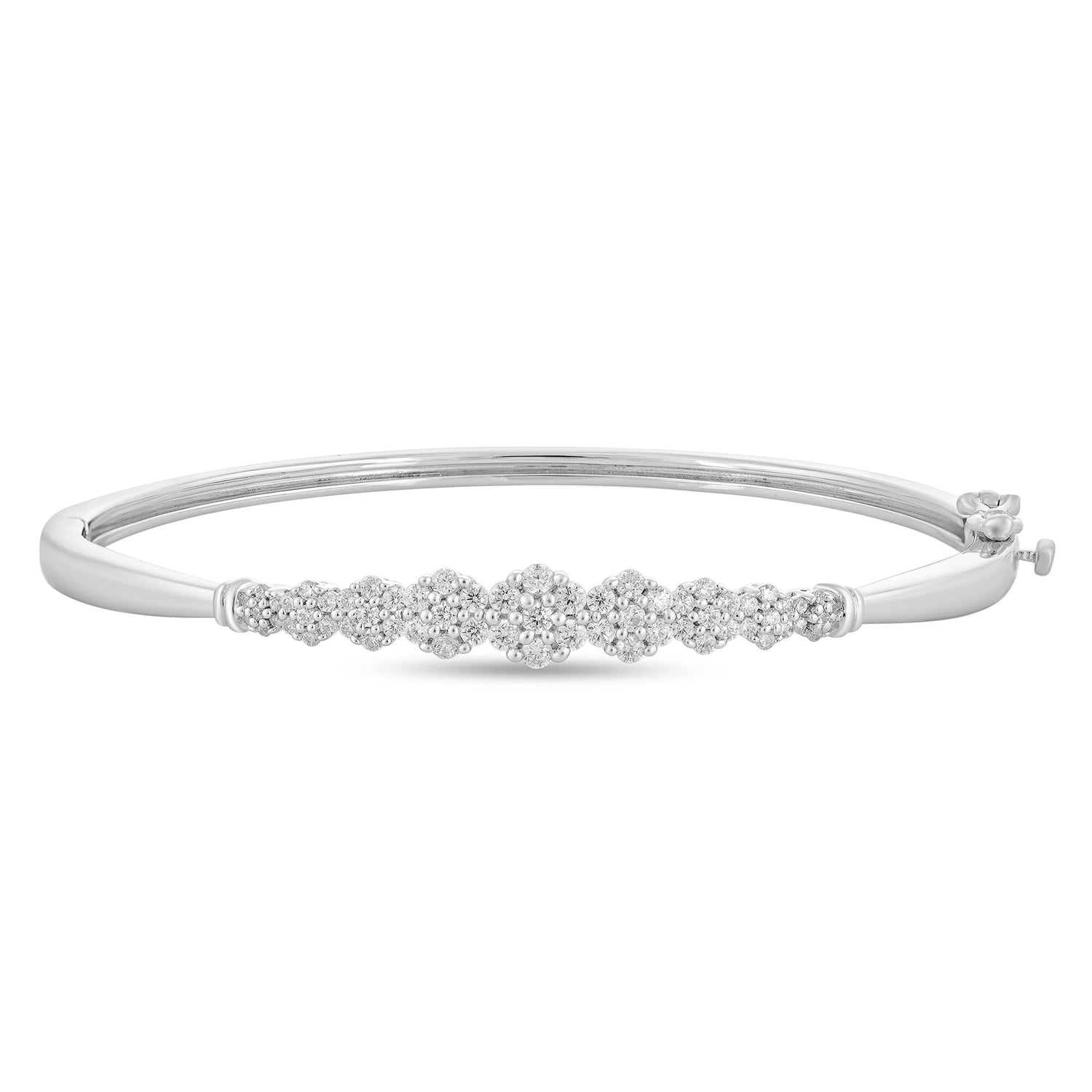 Diamond Bangle Bracelet in 10K White Gold (1 ct. tw.)