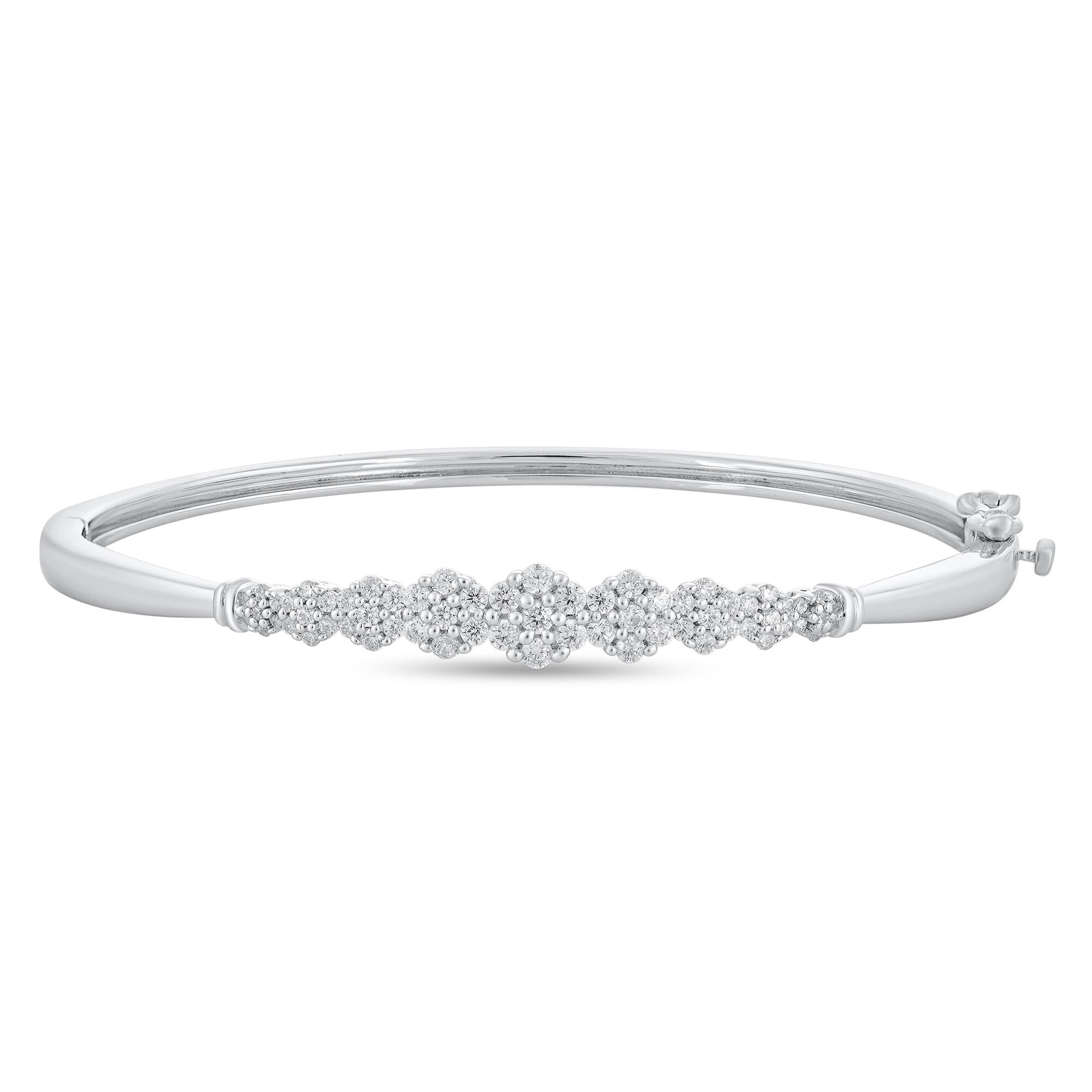 Diamond Bangle Bracelet in 10K White Gold (1 ct. tw.)