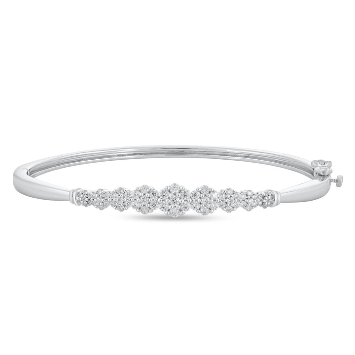 Diamond Bangle Bracelet in 10K White Gold (1 ct. tw.)