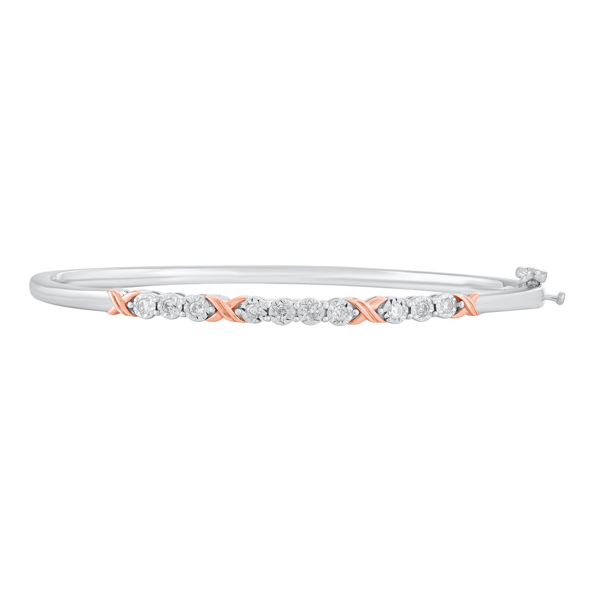 Diamond Bracelet in Sterling Silver and 10K Rose Gold (1/4 ct. tw.)