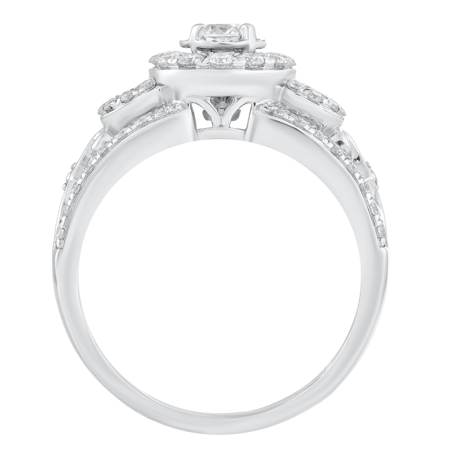 Three-Stone Diamond Engagement Ring in 14K White Gold (1 ct. tw.)
