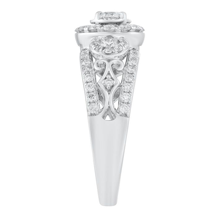Three-Stone Diamond Engagement Ring in 14K White Gold (1 ct. tw.)