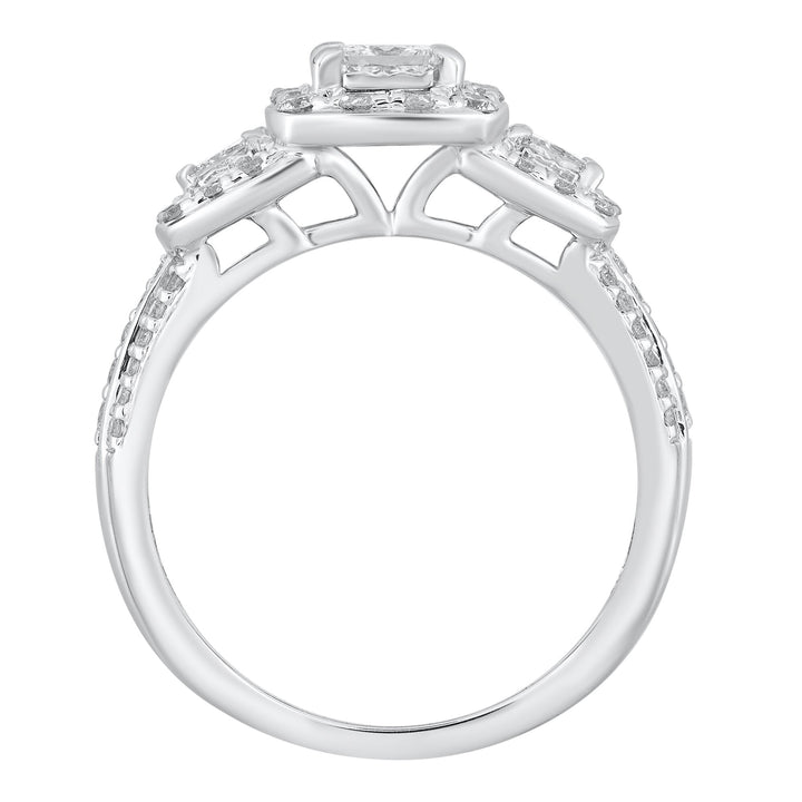 Three-Stone Diamond Engagement Ring in 14K White Gold (1 ct. tw.)