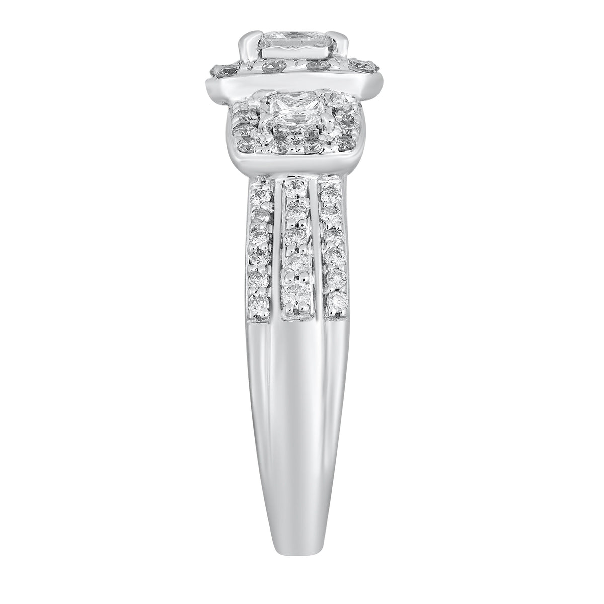 Three-Stone Diamond Engagement Ring in 14K White Gold (1 ct. tw.)