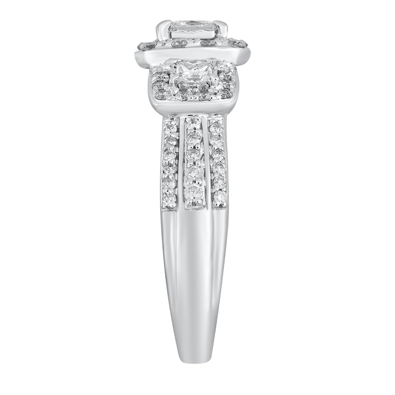Three-Stone Diamond Engagement Ring in 14K White Gold (1 ct. tw.)