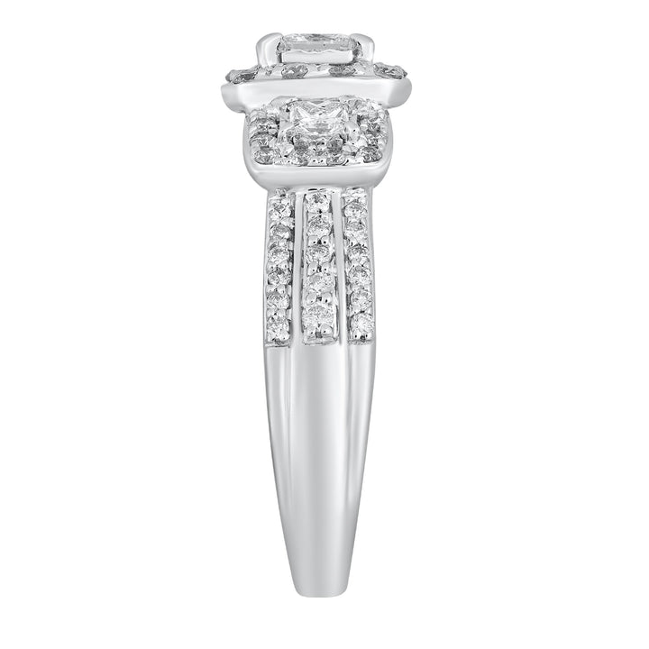 Three-Stone Diamond Engagement Ring in 14K White Gold (1 ct. tw.)