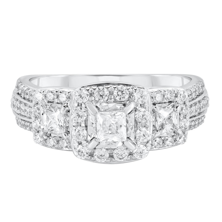 Three-Stone Diamond Engagement Ring in 14K White Gold (1 ct. tw.)