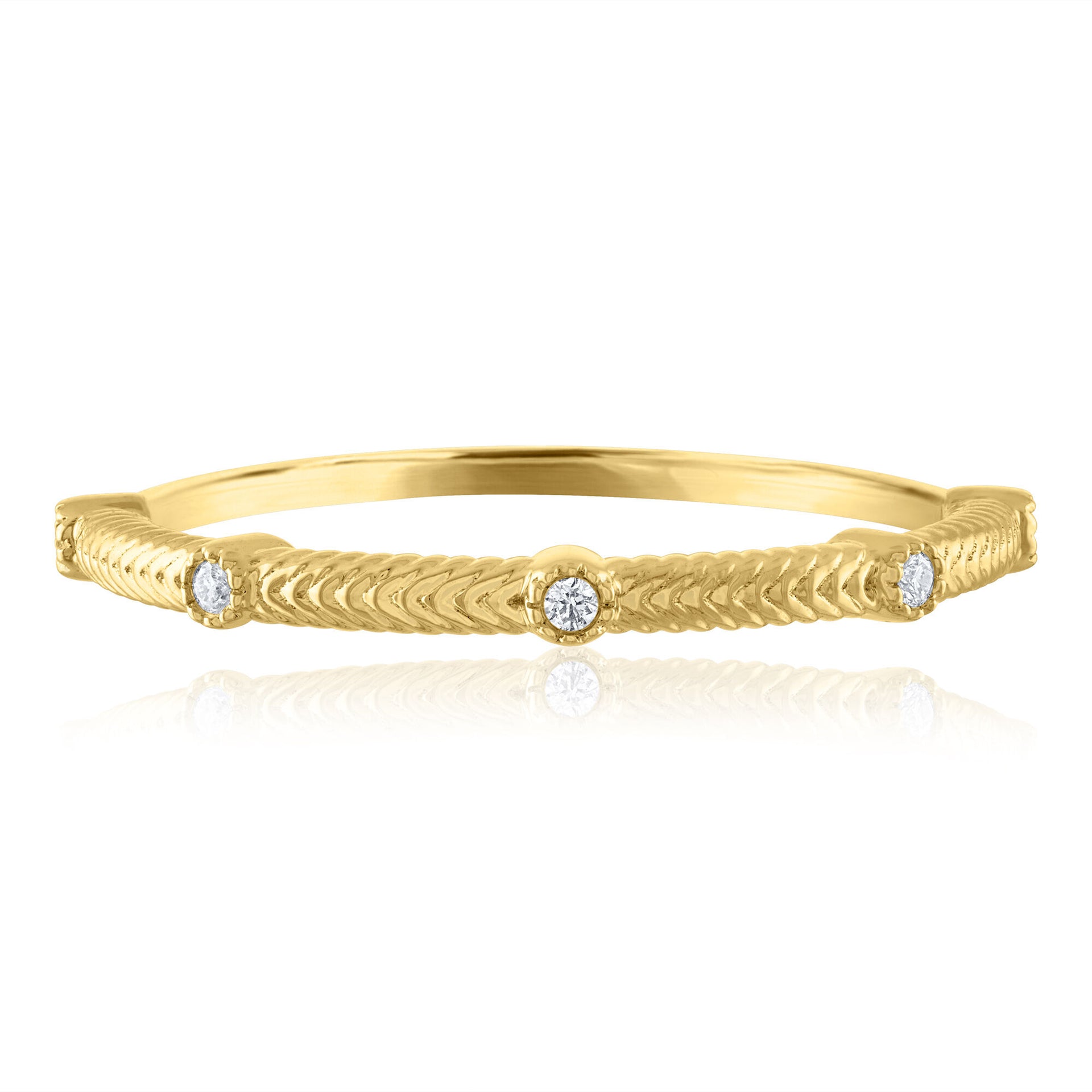 Diamond Accent Band in 14K Yellow Gold