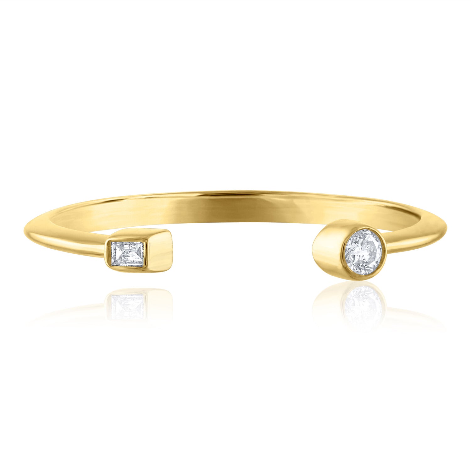Diamond Accent Open Ring in 14K Yellow Gold