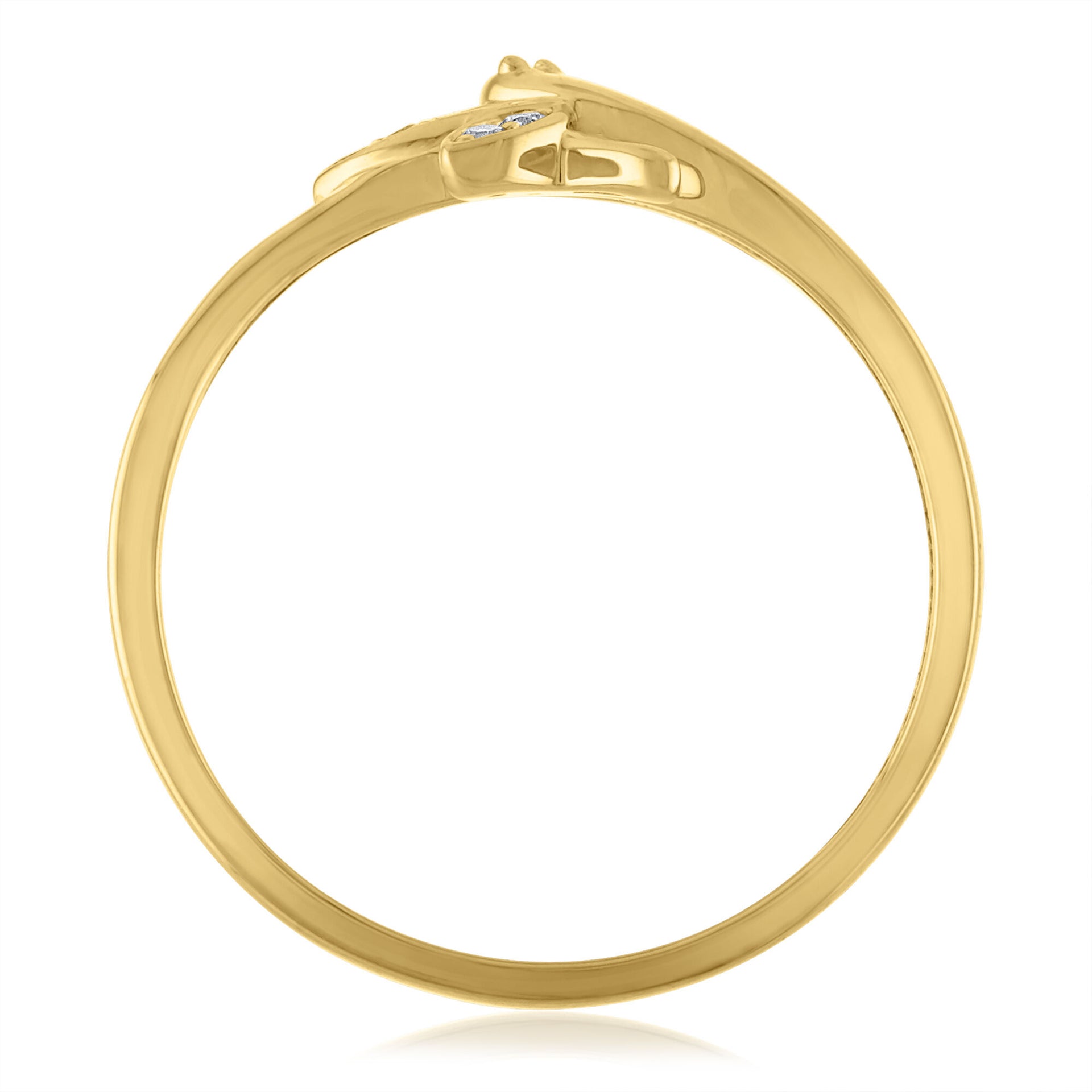 Diamond Accent Dragonfly Ring in 14K Yellow Gold