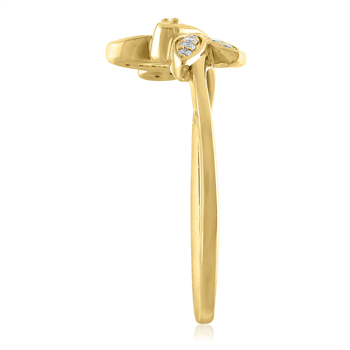 Diamond Accent Dragonfly Ring in 14K Yellow Gold