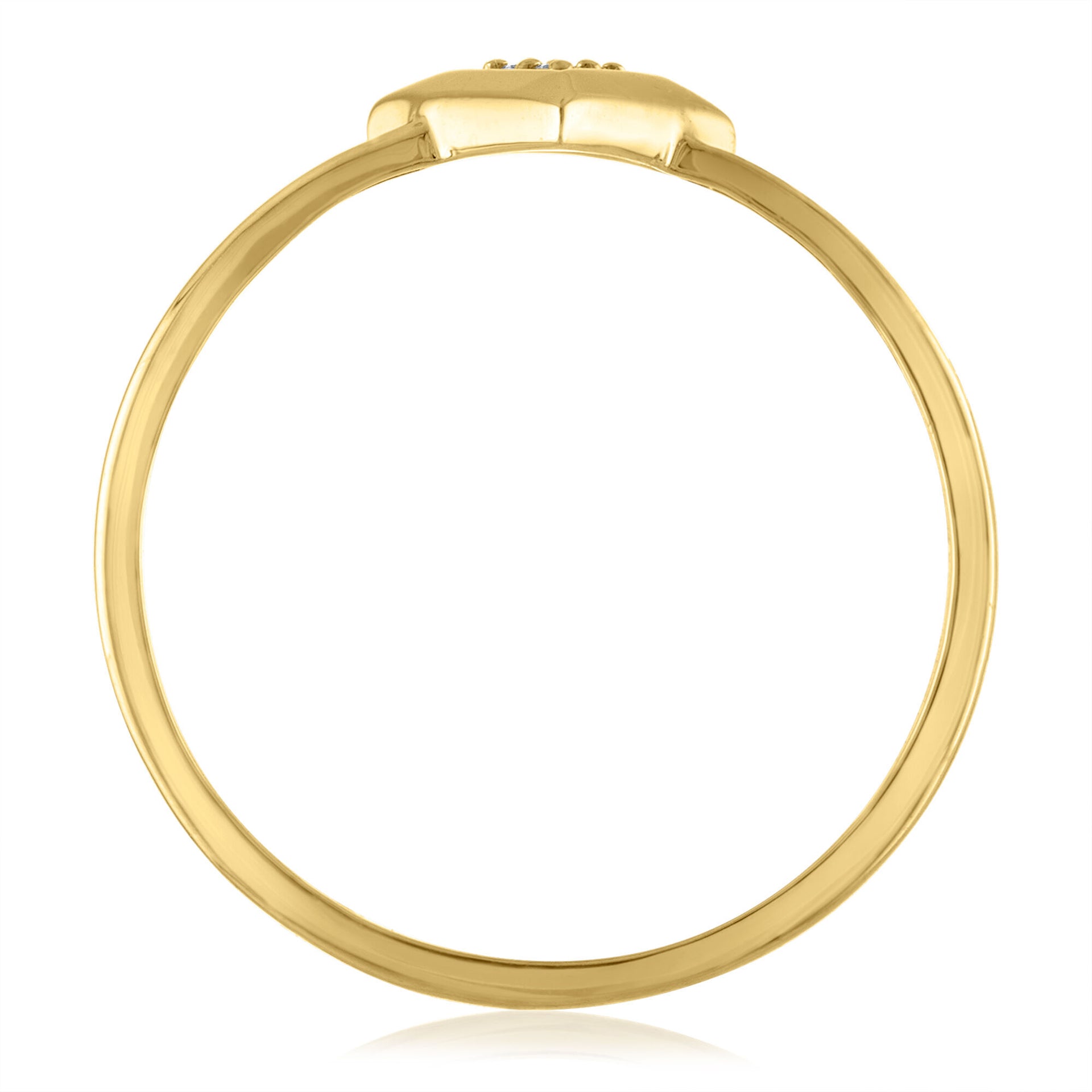 Diamond Accent Triangle Ring in 14K Yellow Gold