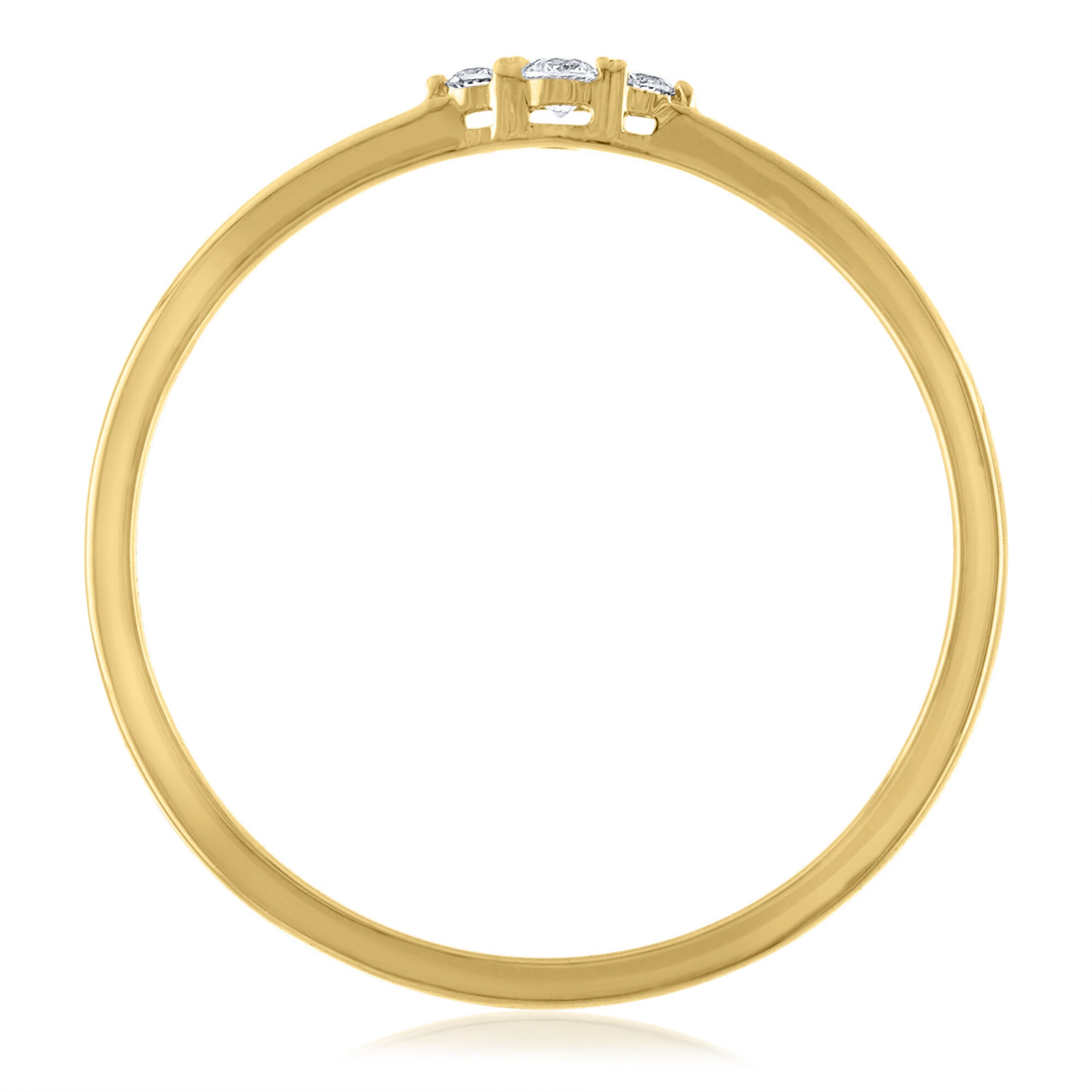 Diamond Accent Three-Stone Ring in 14K Yellow Gold