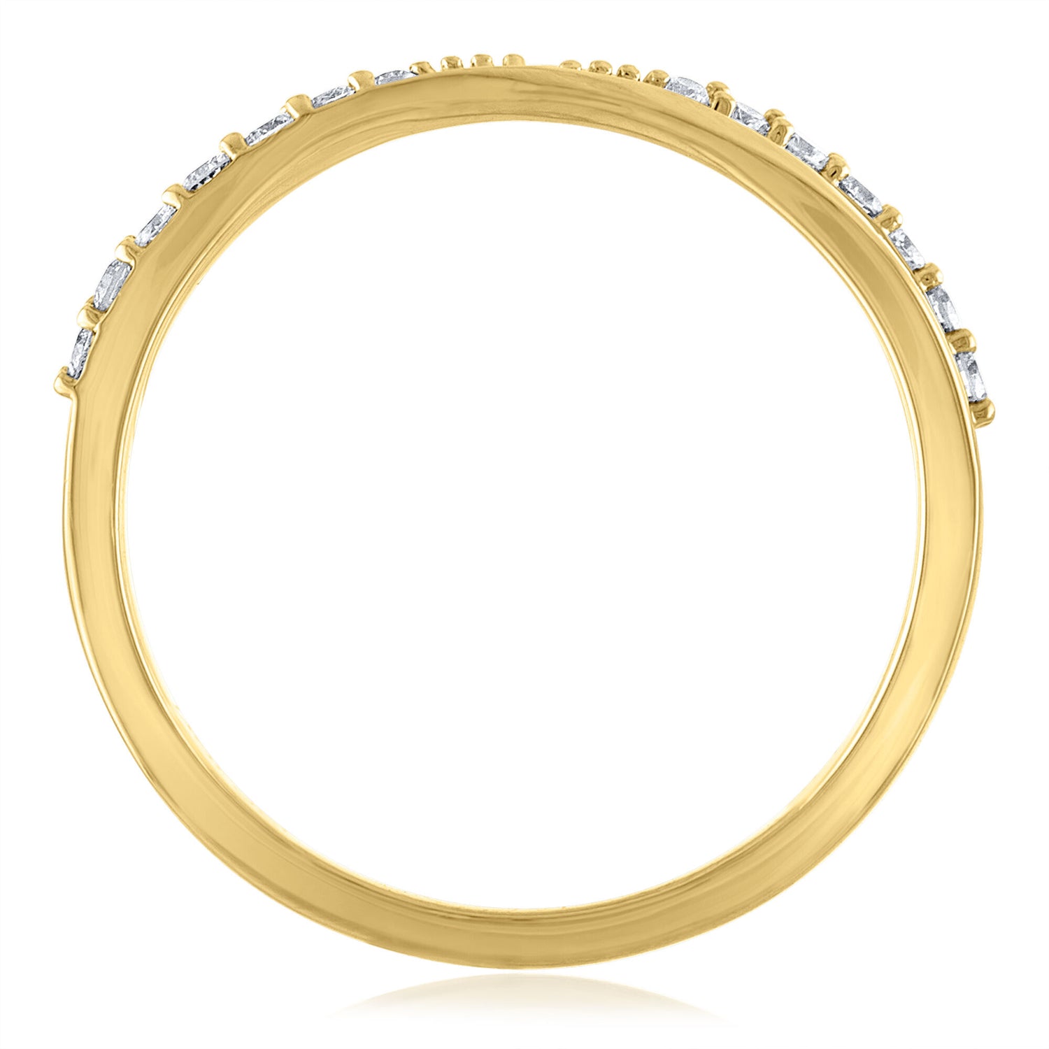 Diamond Crossover Band in 14K Yellow Gold (1/7 ct. tw.)