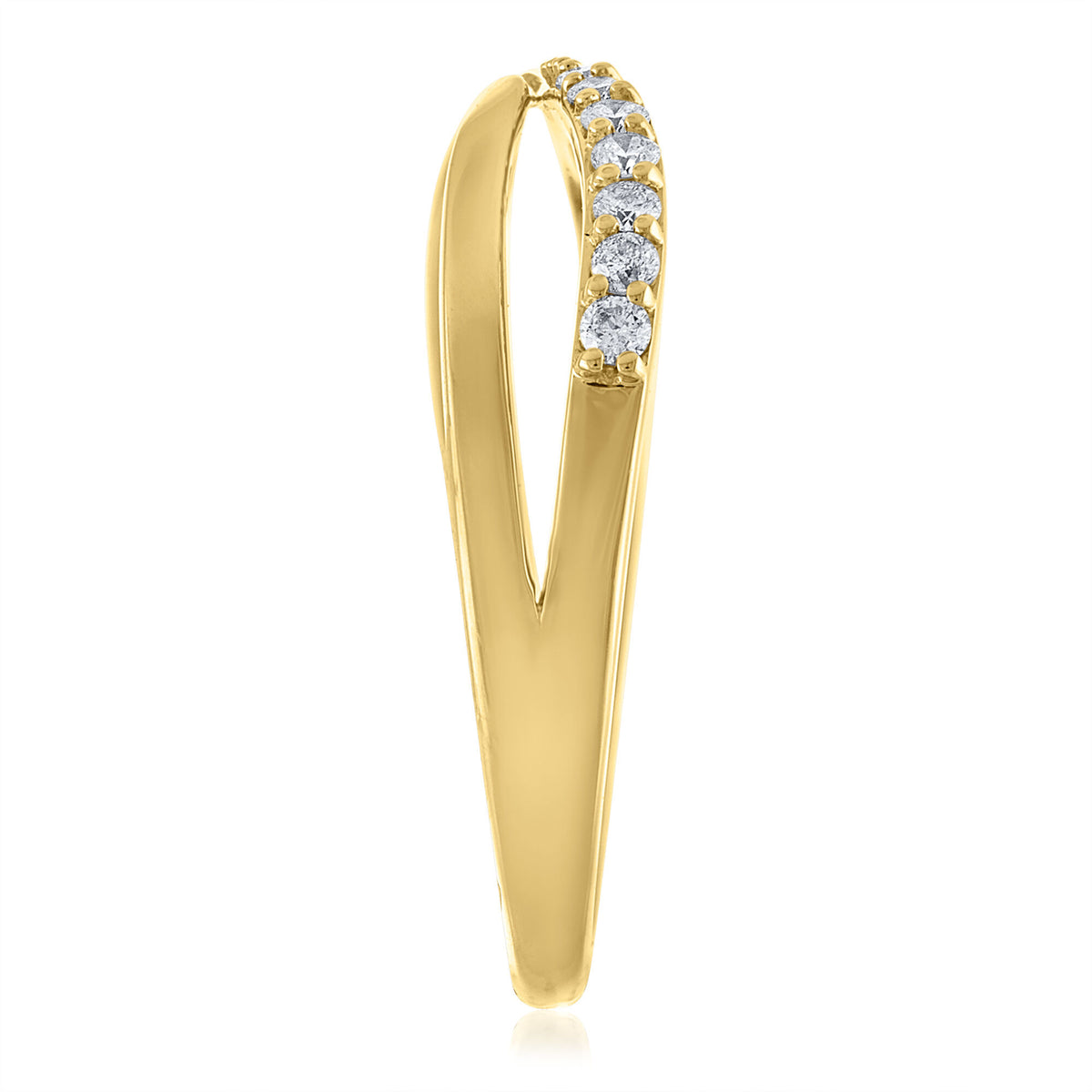 Diamond Crossover Band in 14K Yellow Gold (1/7 ct. tw.)