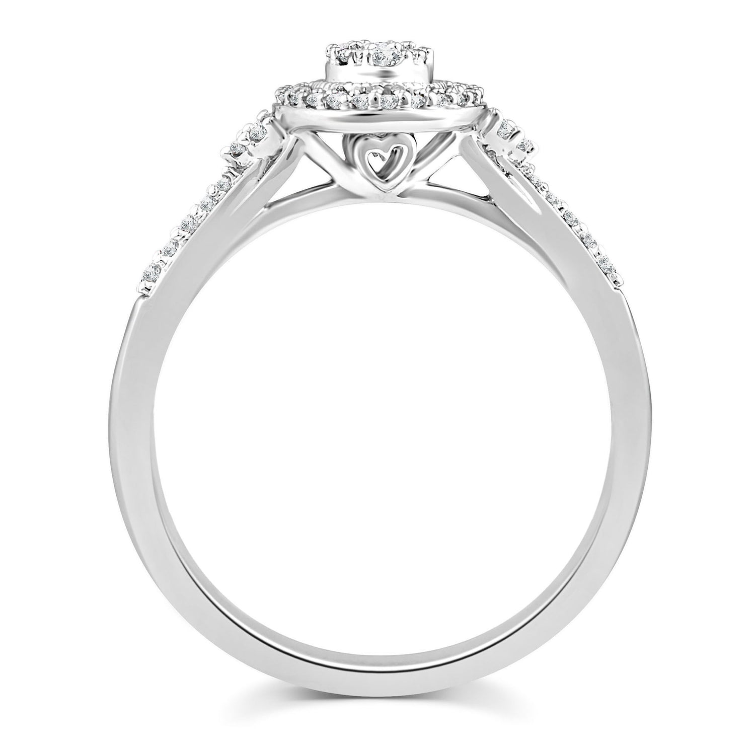Diamond Oval-Cluster Promise Ring in 10K White Gold (1/5 ct. tw.)