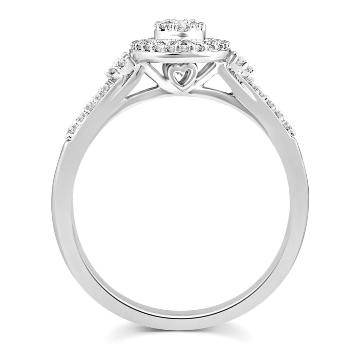 Diamond Oval-Cluster Promise Ring in 10K White Gold (1/5 ct. tw.)