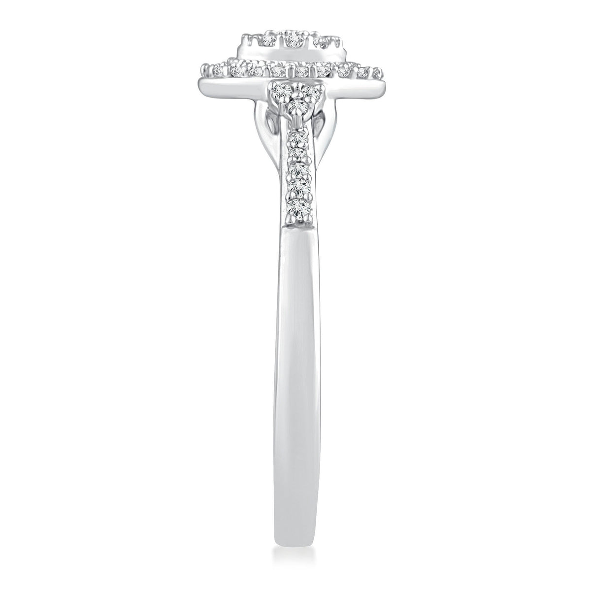 Diamond Oval-Cluster Promise Ring in 10K White Gold (1/5 ct. tw.)