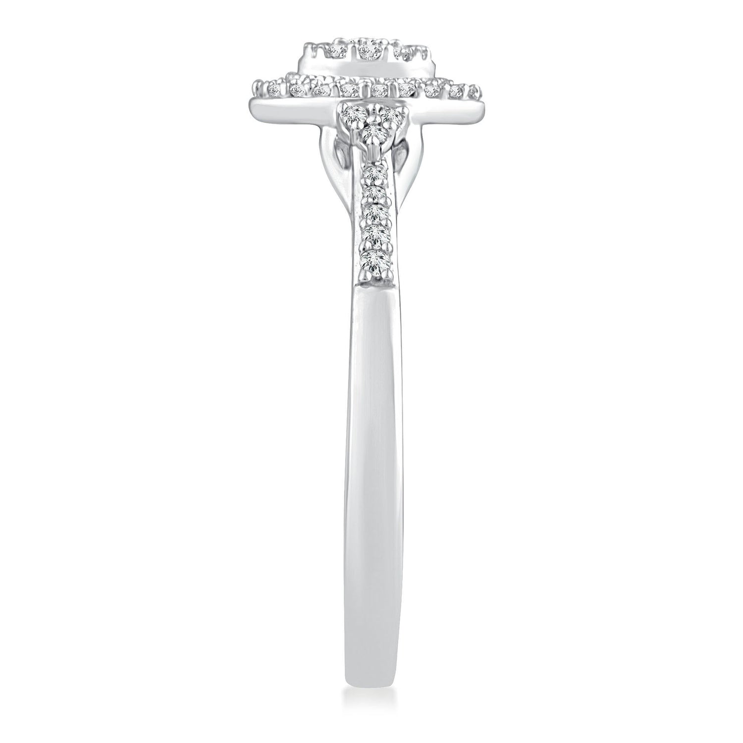 Diamond Oval-Cluster Promise Ring in 10K White Gold (1/5 ct. tw.)